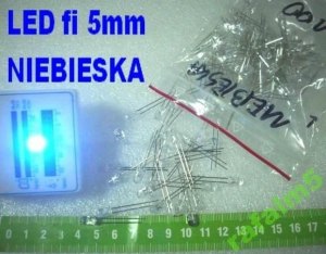 DIODA LED 5mm NIEBIESKA 5000mCd 2,8V-3,3V
