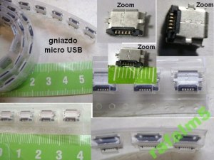 GNIAZDO USB micro USB 5 pin pinów SMD na płytkę