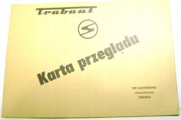KARTA PRZEGLĄDU Trabant 601 z lat 70 -tych