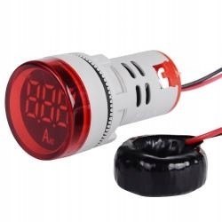 Amperomierz LED - kontrolka 28mm 0-100A Czerwony